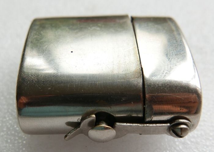 Antique Chrome Nickel Plated Metal Case Travel Bottle Ink - Scent Perfume