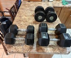 Rubber Hex / Round Dumbbells , Cheap!