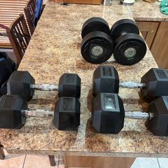 Rubber Hex / Round Dumbbells , Cheap!