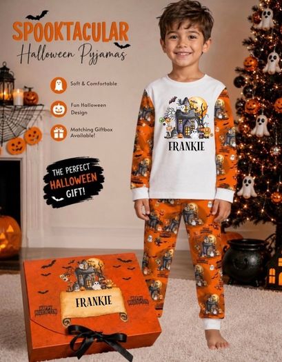Halloween Personalised Treat Boxes and Matching pyjamas
