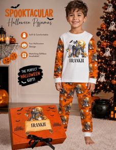 Halloween Personalised Treat Boxes and Matching pyjamas