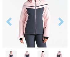 Dare2b Women's Flurry Ski Jacket | Rose Pink & Grey size uk18