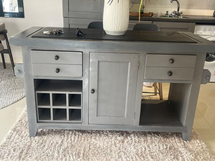 Wooden Grey Kitchen island