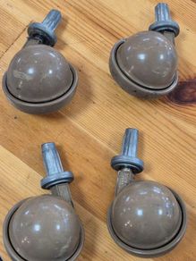 4 Vintage castor wheels MidCentury