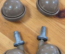 4 Vintage castor wheels MidCentury