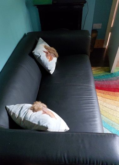 Small leatherette sofa