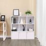 _bookshelf, bookcase, free-standing DVD shelf, storage shelf, standing shelf, for living room, bedroom, children's room, office, with 3 doors, white Image 3