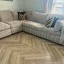 Cream Corner Sofa with Chaise & Matching Footstool Image 3