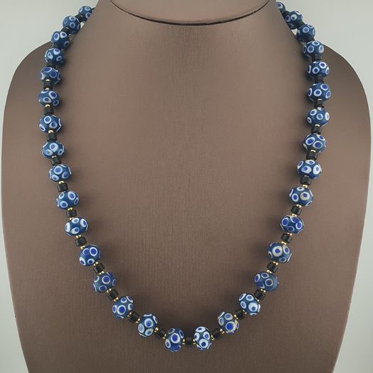 Antique Venetian Style Thousand Eyes Glass Beaded Necklace