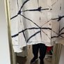 Naya white blouse with navy and taupe design Image 4