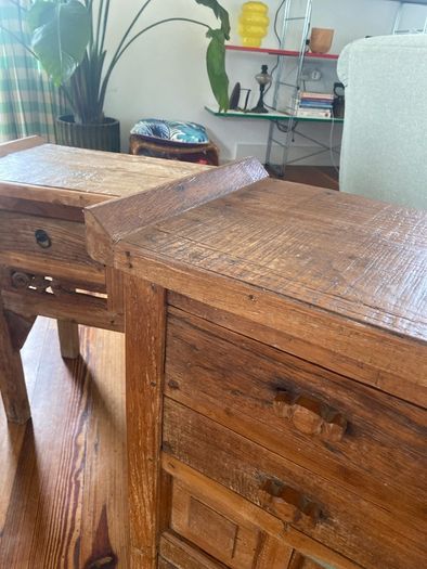 Pair of Imported Solid Wood Side Tables /Lockers