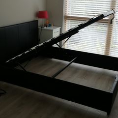 Double bed frame with storage