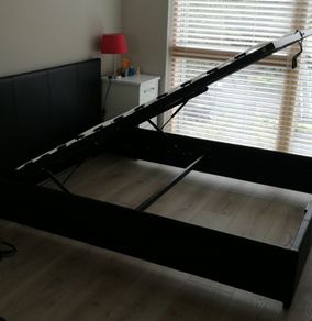 Double bed frame with storage