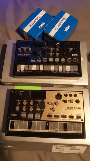 Korg Volca Drum & NuBass with 2 power adapters.