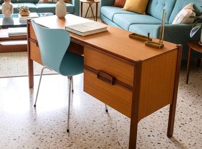 mid century vintage teak desk