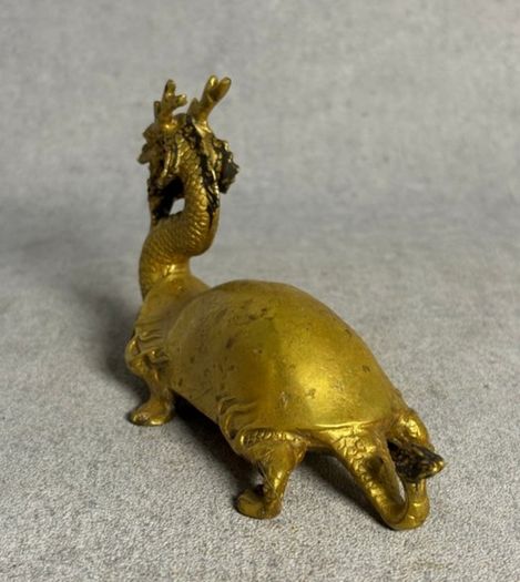 2 Chinese Dragons - Gilt Bronze