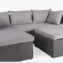 grey cushion pad set for rattan corner sofa Image 4