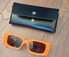 New orange sunglasses with case