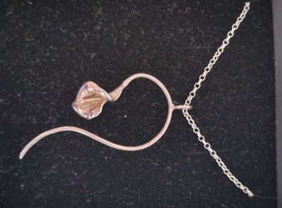 Elena Brennan Lily Peace Pendant Sterling Silver with 14ct gold Stamen