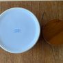 Vintage Coffee Canister Hornsea 1980s Brown and White Stripe Ceramic Storage Canister Image 3