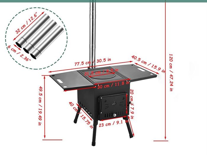 Camping Stove Large Hot Tent Wood Burning Stove