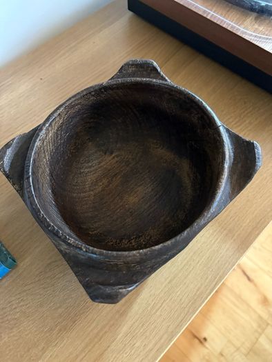 primitive French Rustic Hand Carved Bowl