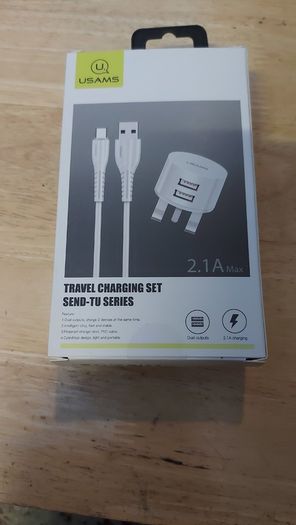 USAMS Dual Ports USB Charger + Type-C Data Sync Charging