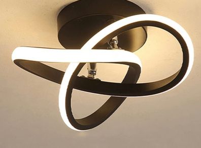 LED Ceiling Light 2 Rings Interweave Modern Creative White Black Ceiling Lamp for Hallway Office Bedroom Kitchen Living Room Warm White 22W MULTIPLE COLOURS AVAILABLE (FREE POSTAGE)