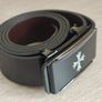 Men's Sleek Black Faux Leather Belt with Automatic Alloy Buckle - Business Casual Accessory, Adjustable, Anti-Theft Depository Style Image 4