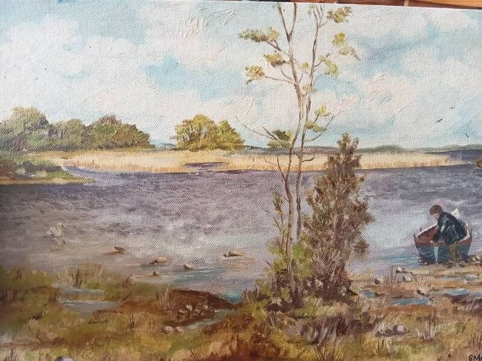 Vintage Oil Painting on Board