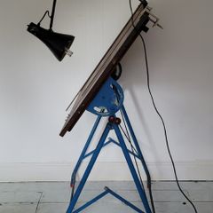 Mid-century architects drawing table with original anglepoise lamp