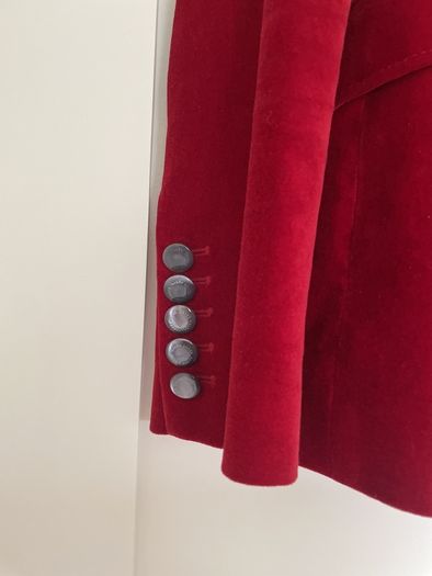 Karen Mullen red velvet blazer Size 10
