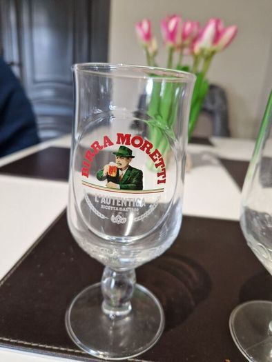 Half Pint  Birra Moretti Beer Glasses