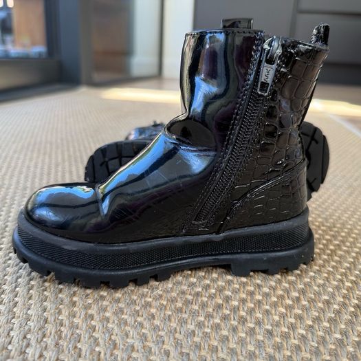 Patent black River Island boots