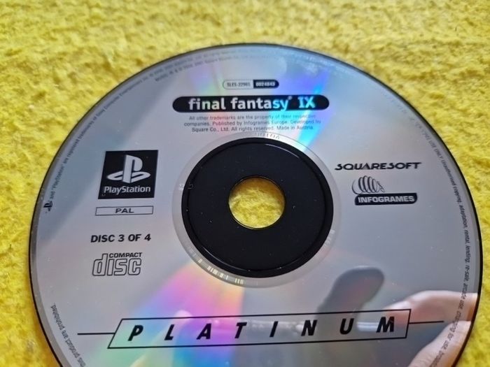 Disc 3 of 4 Final Fantasy IX PlayStation1 Ps1 PlayStation2 Ps2 Games Original