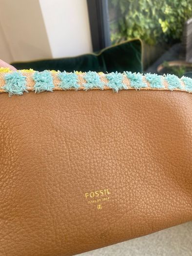Fossil leather clutch bag. Unique sample bag
