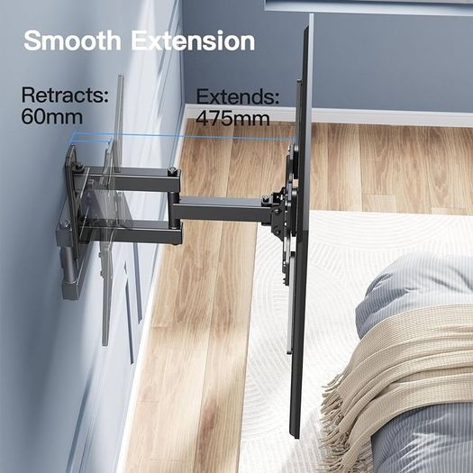 TV Wall Bracket Swivel Tilt Extend, Universal TV Bracket Wall Mount for 26-60 Inch Flat/Curved TVs, Adjustable TV Bracket Holds up to 32KG Max.VESA 400x400mm