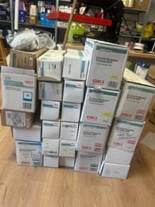 Job lot of toners drums and waste bottles for Oki ES3640