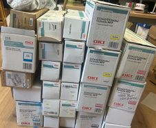 Job lot of toners drums and waste bottles for Oki ES3640