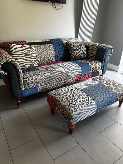 2 seater couch and footstool