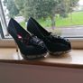 Women's Black and Snake Print Shoe's Size 6 wide fit Image 3
