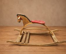 Vintage Wooden Rocking Horse Decorative & Photography Prop