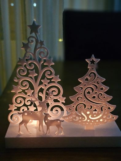 Christmas Forest Silhouette  LED Tealight Only