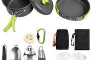 Camping Cookware Kit, 15 in 1 Outdoor Cooking Set Cooking Equipment Utensils for 1 to 2 People Camping Backpacking Hiking Picnic Outdoor - Lightweight, Compact, Durable (FREE POSTAGE)