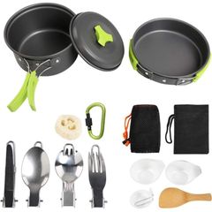 Camping Cookware Kit, 15 in 1 Outdoor Cooking Set Cooking Equipment Utensils for 1 to 2 People Camping Backpacking Hiking Picnic Outdoor - Lightweight, Compact, Durable (FREE POSTAGE)