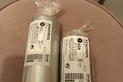 2 x silver pillar candles