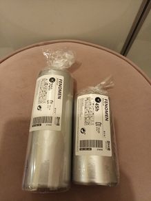 2 x silver pillar candles
