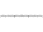 Garden Fence with Spear Top Steel (0.75-1)x15.3 m Black
