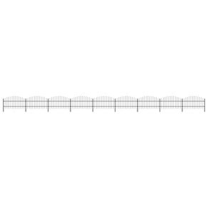 Garden Fence with Spear Top Steel (0.75-1)x15.3 m Black