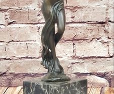 Art-Deco Dancing Woman (36cm) - Bronze, Marble, Signed